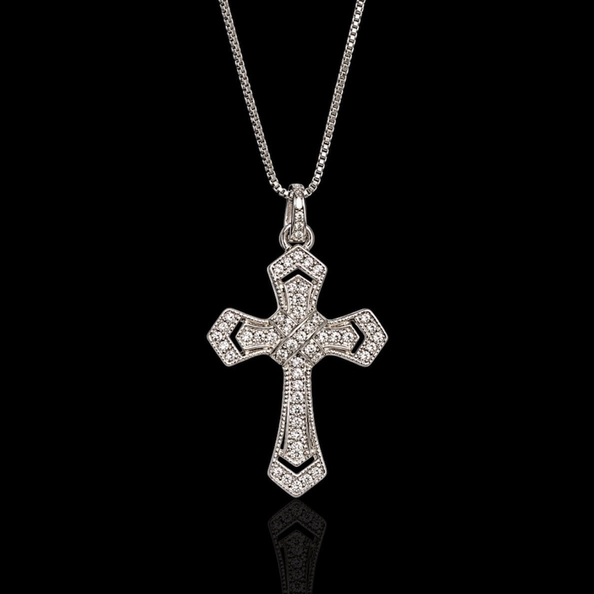 Collanina croce pavè argento 925