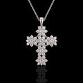 Collanina croce fiorita argento 925