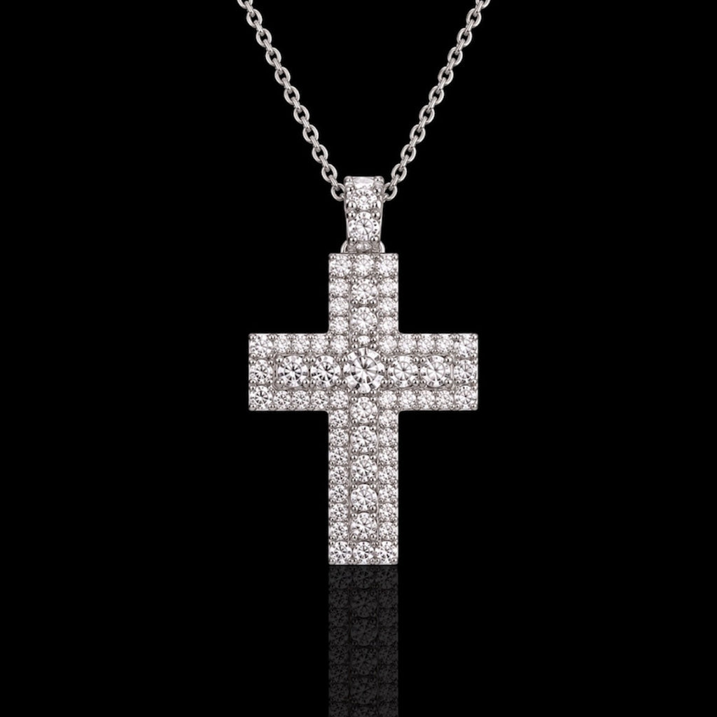Collanina croce diamantata argento 925