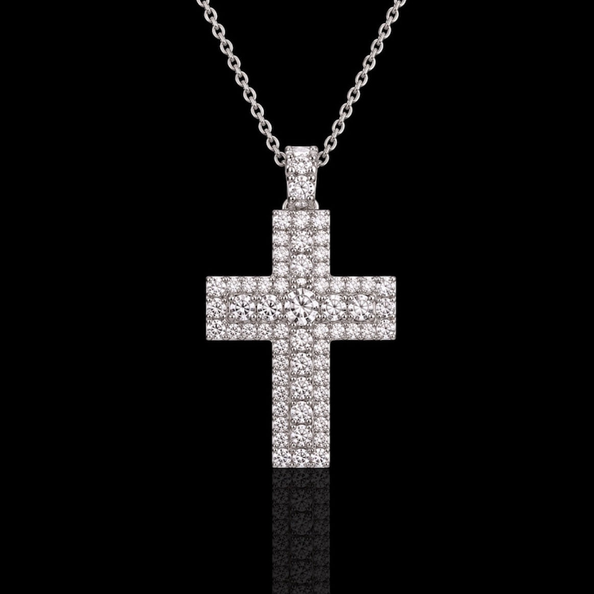 Collanina croce diamantata argento 925
