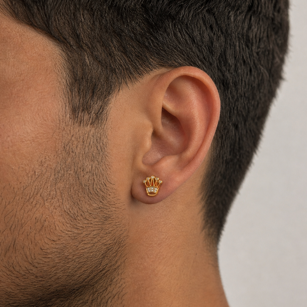 Orecchini golden crown argento 925